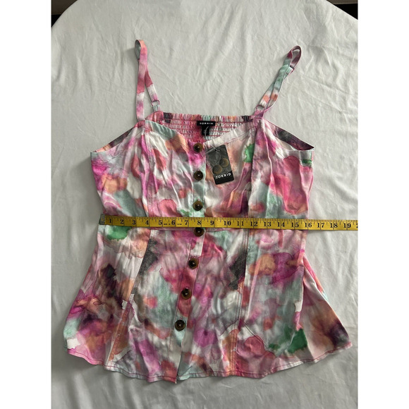 Torrid Color Splash Fit and Flare Button Front Tank Womens Size 10 Pink NWT - Picture 9 of 10